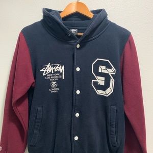 Stussy button up hoodie